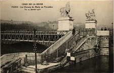 Cpa paris crue - crue, seine
