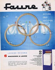 PUBLICITE ADVERTISING 064 1968 FAURE machine à laver