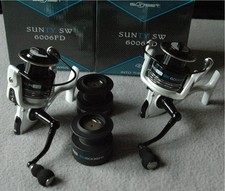 Lot 2 moulinets pêche mer rivière Sunset Sunty SW 6006 FD Surfcasting Carpe 