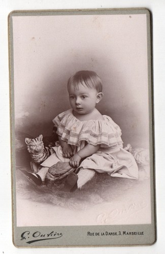Photo cdv baby - his, toy