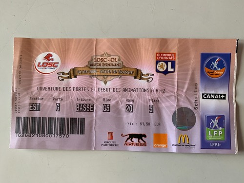 Ticket match losc lille - ticket,