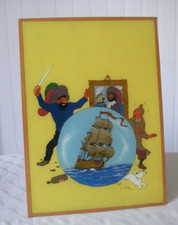 RARE fixé sous verre peinture