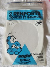 coudes et genoux patches renforts protége vintage ancien  blanc