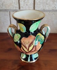 Ancien Vase Vallauris céramique déco floral, Signé Vintage Années 50/60 - H 22cm