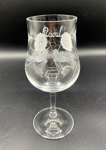 Verre cristal pied gravé - verre,