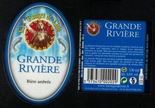 France Lot 2 Etiquettes Bière Beer Labels Ambrée Grande Rivière La Rouget de Lis