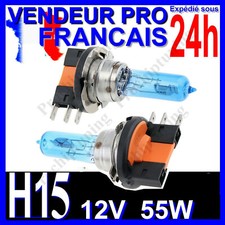 AMPOULE H15 XENON 55W LAMPE 15/55W POUR VOITURE FEU SUPER WHITE PHARE 12V 6500K