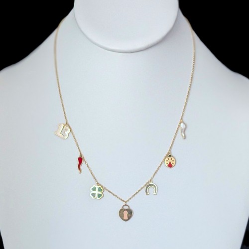 Italian 14k gold portafortuna - gold,