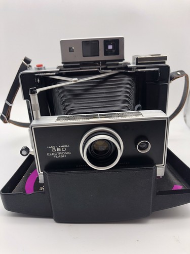 Vintage land camera with - camera, case