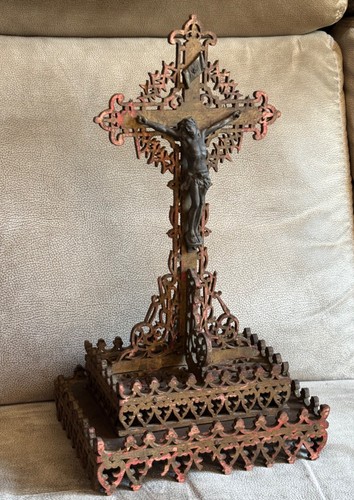 Ancien croix crucifix bois - croix,