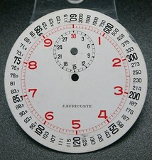 ANCIEN CADRAN PEINT MÉTAL MONTRE À GOUSSET J.AURICOSTE WATCH 19 