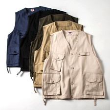 Hommes Vintage Multi Poches Gilet Cargo Combat sans Manche Vestes Rétro Gilets