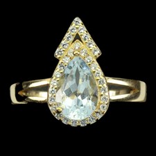 925 Argent Sterling Poire Bleu