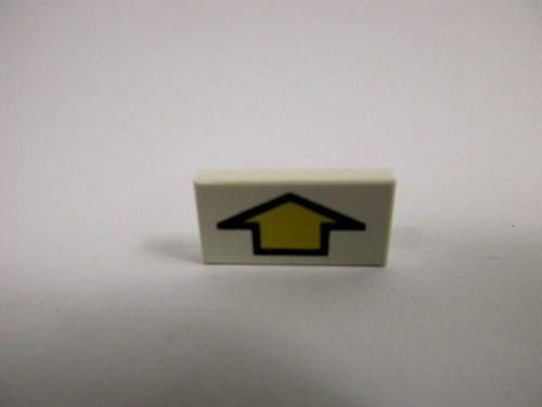 Lego white tile yellow arrow - lego,