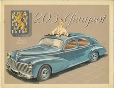 Catalogue brochure Peugeot 203 gamme 1952 FR - France - avec nouveau cabriolet