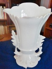 Ancien grand vase blanc en porcelaine de Paris XIXe  30 cm accidenté