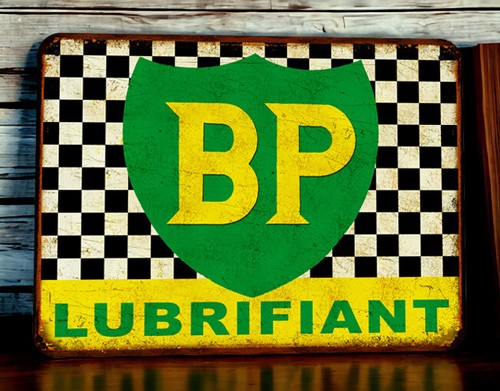 Plaque métal huile bp - plaque,