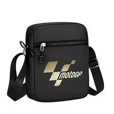 Sacoche - Homme - Rectangle - Logo - Moto GP - Tissu Oxford - Noir - 20 x 15 cm