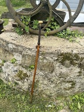 Ancienne Canne Basque Makila Blason Émailler Émaux EUZKADI HITZA HI