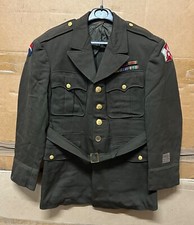 GENUINE US ARMY WW2 OFFICER JACKET COAT CHOCOLATE BROWN WOOL 1942 EX COND ! 38S