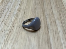 David Yurman signet ring silver & grey enamel