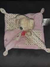 DOUDOU PLAT SOURIS ROSE BLANC ÉTOILES MOTS D'ENFANTS