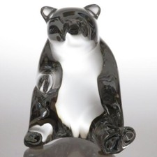 Figurine ours en cristal de Baccarat ornement ours assis objet loet USED Auth...