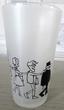 Verre effet givré avec dessin humoristique de Cabu Hauteur 11,5 cm