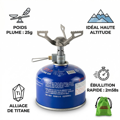 Réchaud gaz camping titane - réchaud,