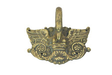 Crochet en laiton ouvragé à col de cygne.