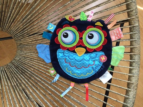 Doudou plat hibou chouette - doudou,