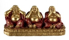 Figurine Bouddha de la Sagesse - Statuette en Résine Bouda style 3 singes # 1277