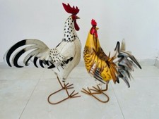 Paire De Coqs En Fer Forgé
