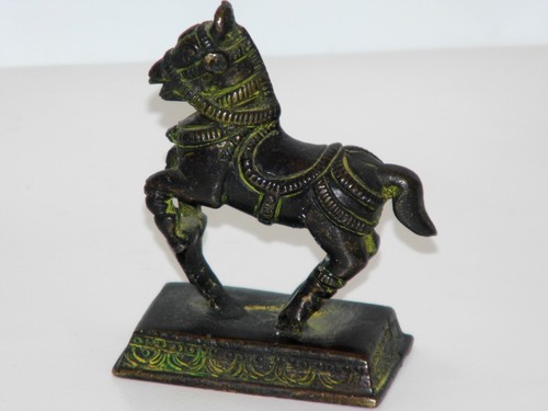 Bronze cheval harnaché - bronze,