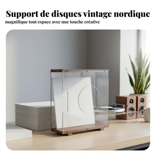 étagère vinyles bois - en,