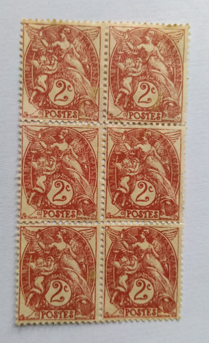 France 1900 bloc de 6 - france,