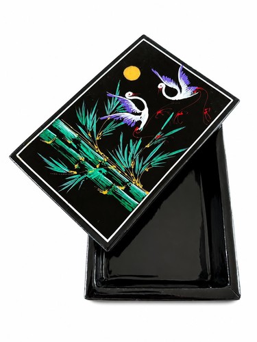 Boîte ancienne laque noire - boîte, en