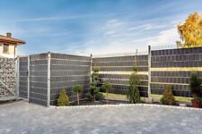 Rotin-Pe Bandes de Protection Vision Set Gris Balcon Jardin Doppelstabmatte