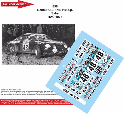 Decals ref 0856 - 0856, alpine