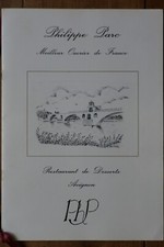 MENUS-CARTE DE RESTAURANT-PHILIPPE PARC -AVIGNON-VERS 1990-