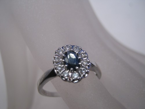 Bague grappe saphir diamant - grappe,