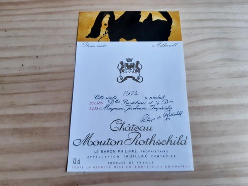 étiquette vin chateau mouton - étiquette,