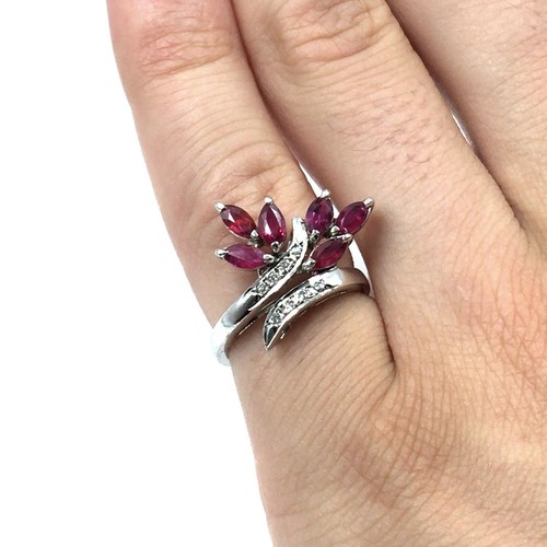 Bague cocktail blanc - en,