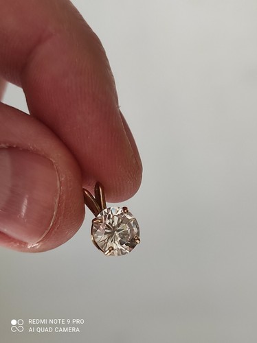 Pendentif solitaire jaune - solitaire, or