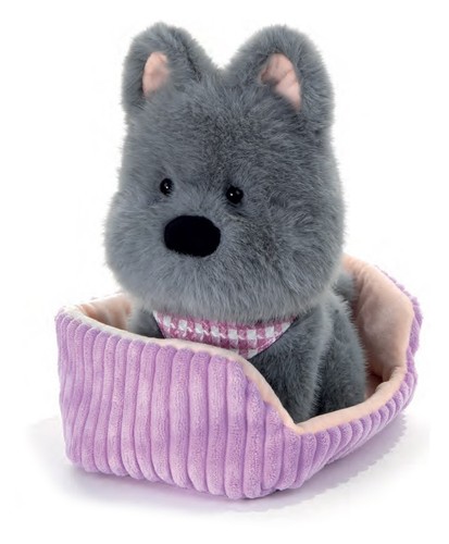 Peluche chien gris avec - gris,