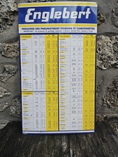 Plaque no émaillée de gonflage ENGLEBERT 1963 no michelin dunlop