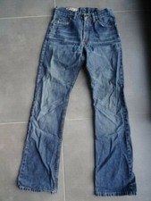 pantalon Jeans bleu foncé usé origine juste sur cuisses genoux Taille 26 MALBORO