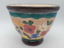 Cache Pot fleur céramique ancien vintage art déco signé Jérome MASSIER Vallauris