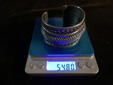 gros bracelet manchette argent