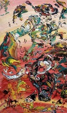 PEINTURE TOILE TABLEAU Corrida Tauromachie Taureau 30x50cm ORIGINAL Neuf